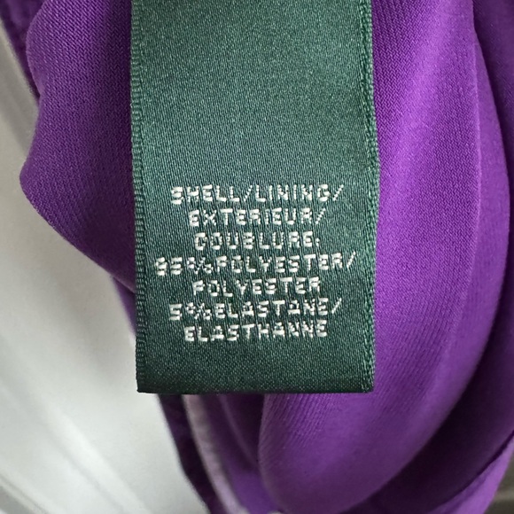 New Lauren Ralph Lauren Sleeveless Midi Dress Wedding Work Resort Purple Size 16 - Picture 9 of 9